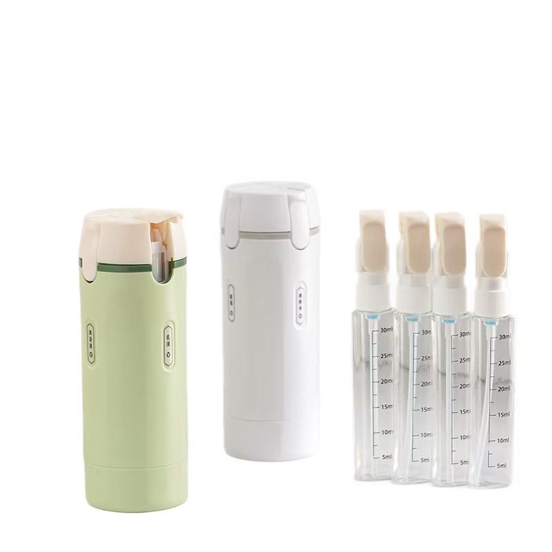 Dry Shampoo Travel - トラベルボトル 4-in-1 漏れ防止詰め替え容器 ディスペンサーポンプ付き シャンプー、ローション、コンディショナー、ボディウォッシュ用ボトルセット