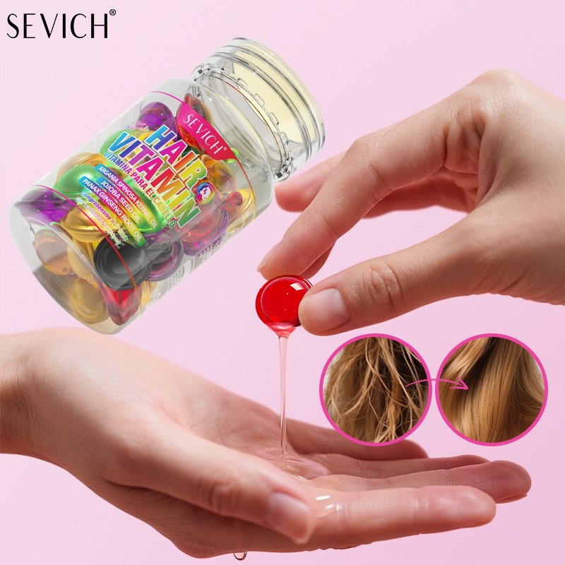 Hair Care Capsule - ミックスヘアビタミンカプセルヘアトリートメントオイル、縮れ毛を素早く補修、柔らかく滑らかで輝くケラチンコンプレックスオイルヘアケアカプセル