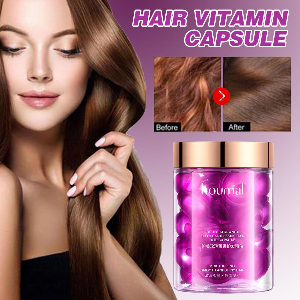 Hair Care Capsule - 30 ピース/セットヘアビタミンカプセルローズの香りヘアケアオイル栄養トリートメント修復ダメージヘア血清強化髪