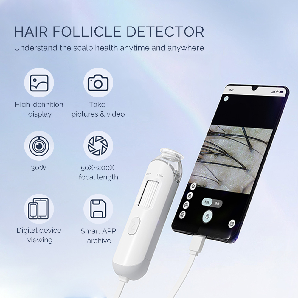 新しい 50X/200X 毛包頭皮検出器皮膚鏡テスター皮膚分 - Hair Care Clinic のレビューと価格