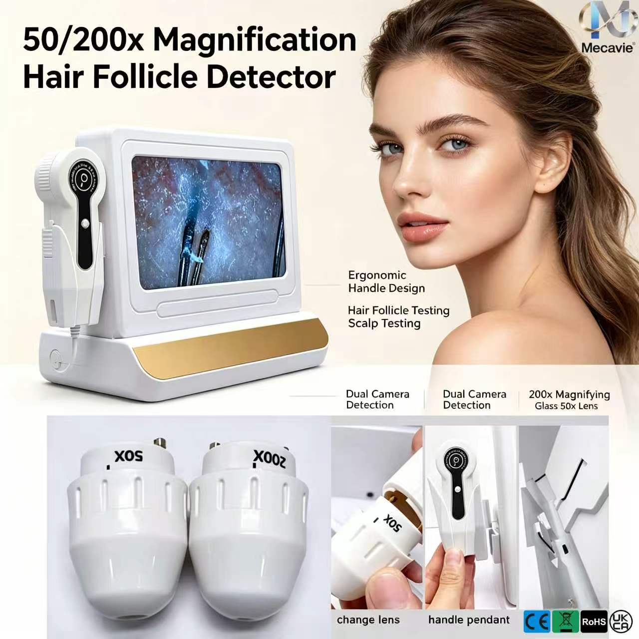 メカヴィー毛包頭皮検出器、50倍・200倍HDスキャナー、プ - Hair Care Clinic のレビューと価格