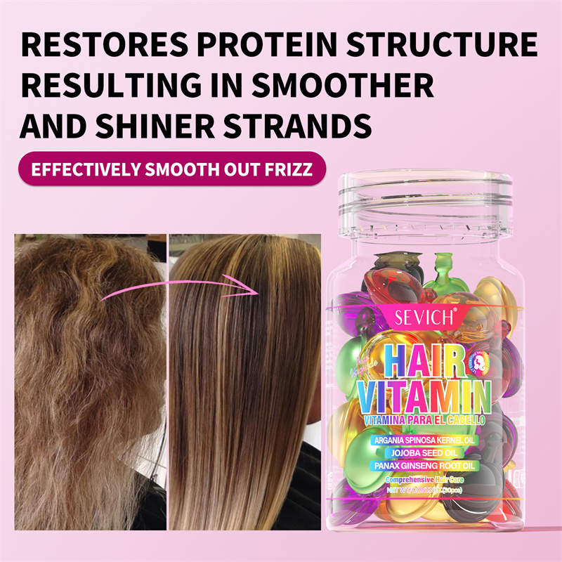 ミックスヘアビタミンカプセルヘアトリートメントオイル、縮れ毛 - Hair Care Capsule のレビューと価格