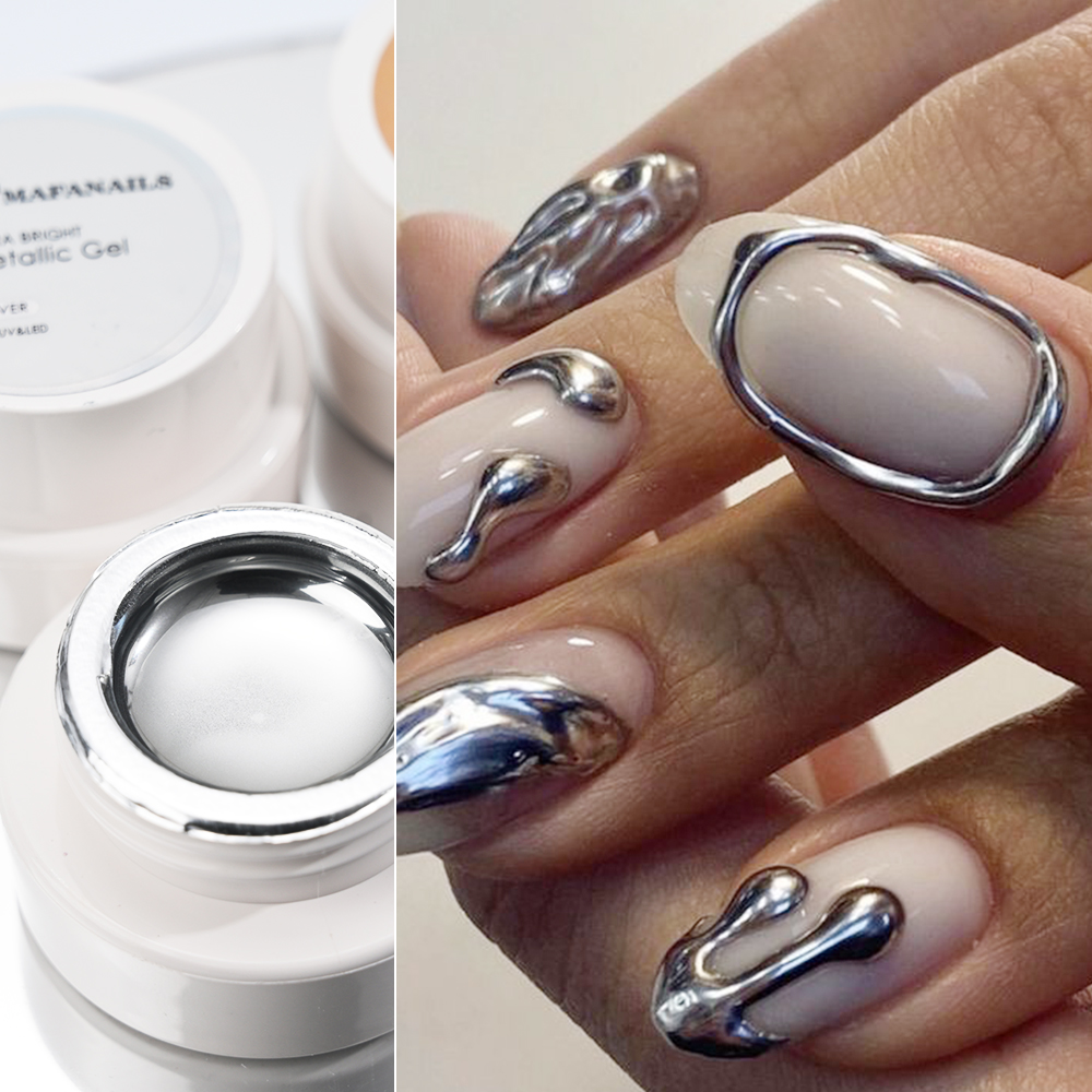 5ml シルバーゴールドメタリックジェルネイルポリッシュ ク - Hair Care Gel のレビューと価格