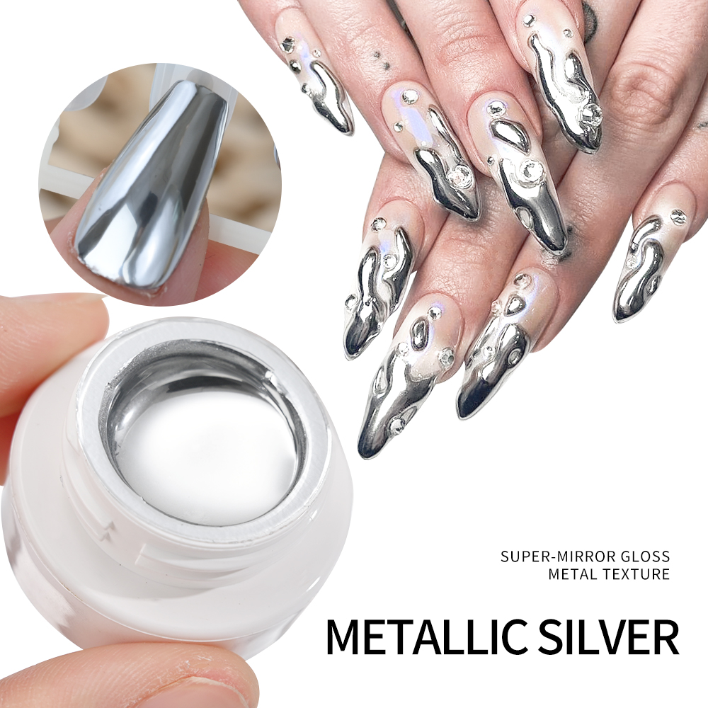 5ml シルバーゴールドメタリックジェルネイルポリッシュ ク - Hair Care Gel のレビューと価格