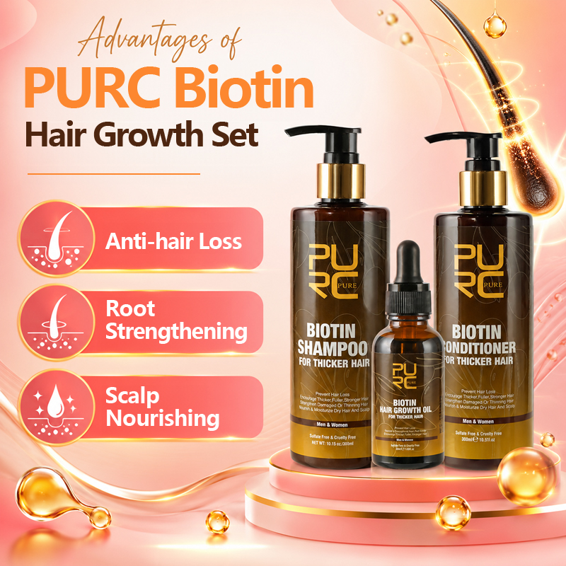 PURC ビオチン育毛オイルシャンプーコンディショナーセット - Hair Care Keratin Treatment のレビューと価格