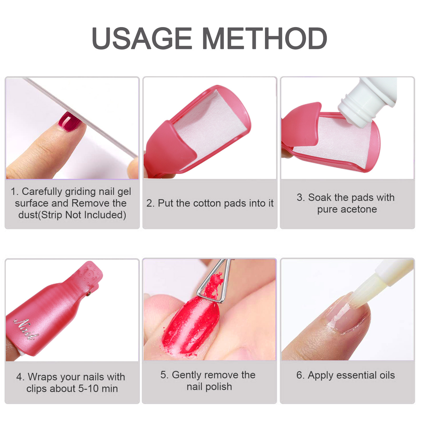 10個入りネイルポリッシュリムーバークリップ - ジェルアク - Hair Care Gel のレビューと価格